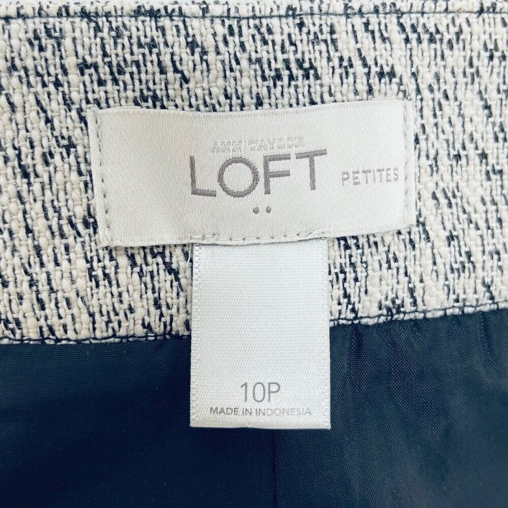 Ann Taylor LOFT Skirt Sz 10P Women’s Straight Mini Lined Maroon Gray White - Picture 7 of 10